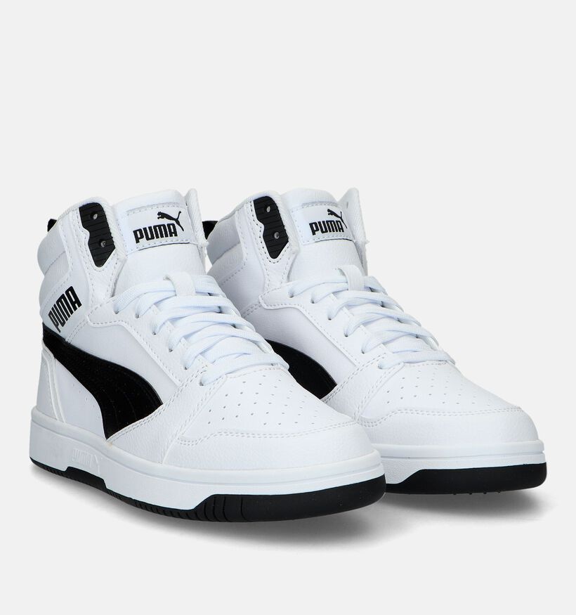 Puma Rebound v6 Witte sneakers voor meisjes, jongens (346446)