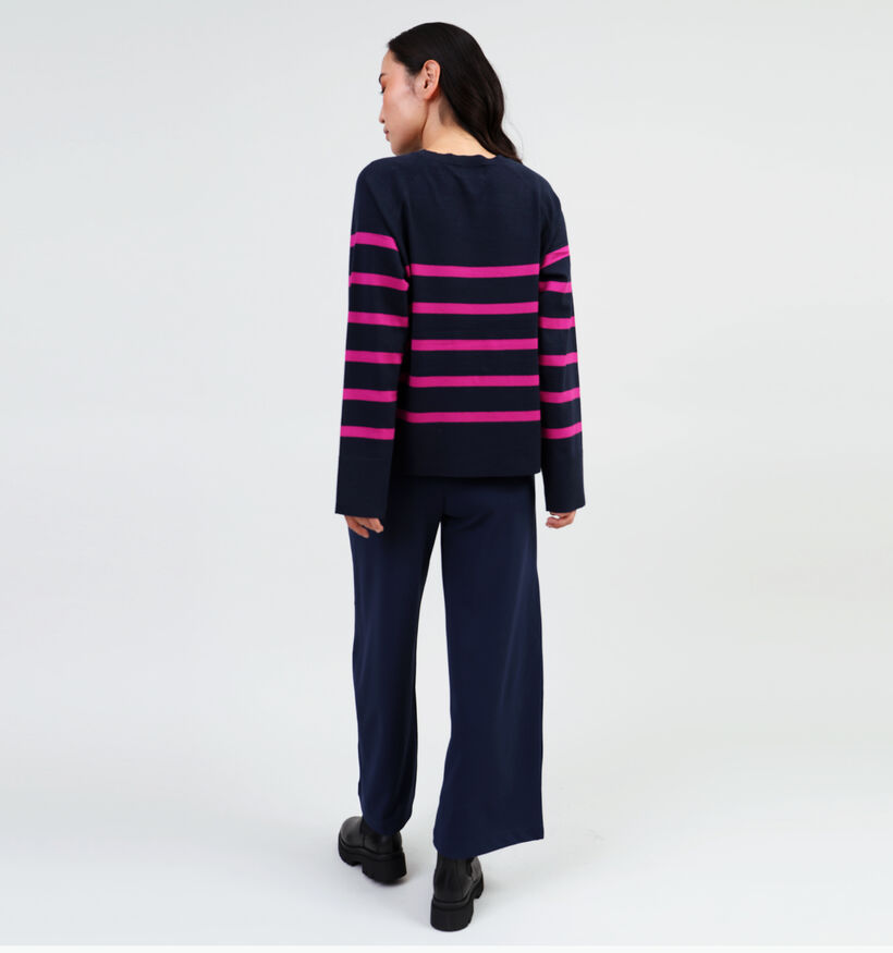 Pieces Sia Blauwe Gestreepte trui voor dames (344983)