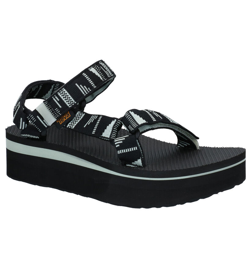 Teva Flatform Sandales en Beige en textile (276303)