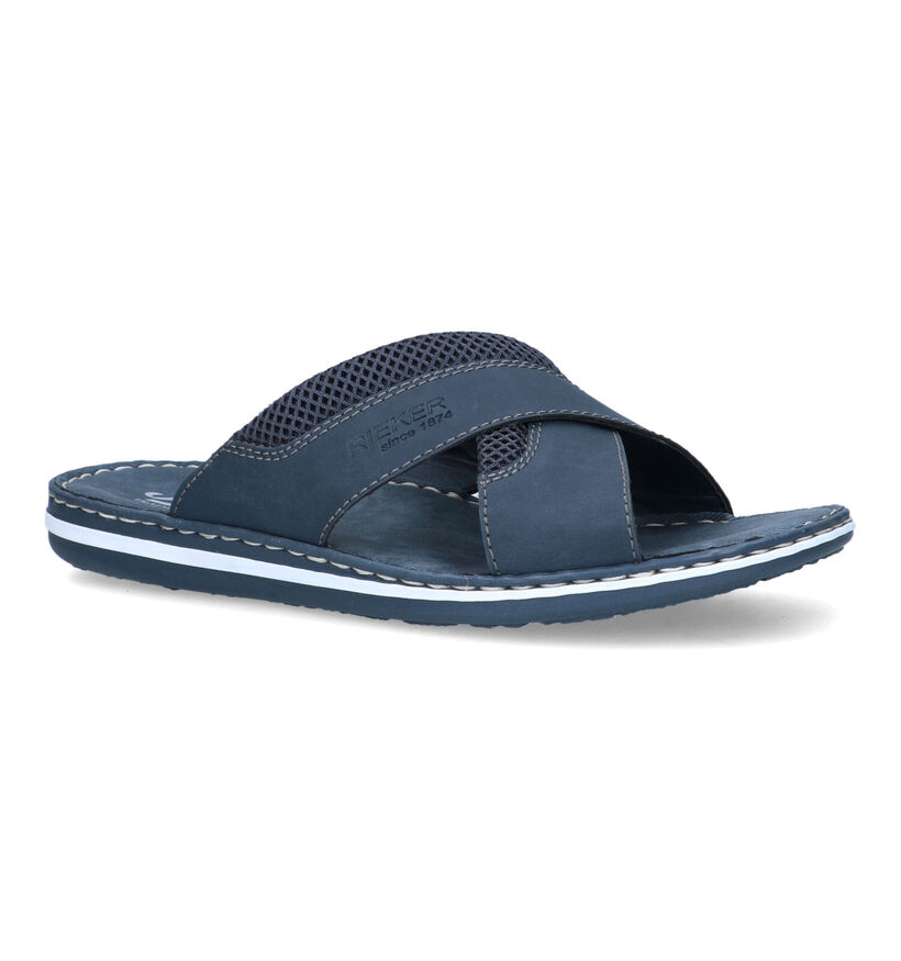 Rieker Blauwe Slippers in kunstleer (323620)