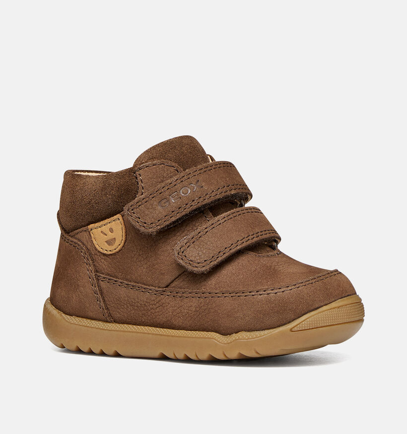 Geox Macchia Donkerbruine Babyschoenen voor jongens (376226) - geschikt voor steunzolen
