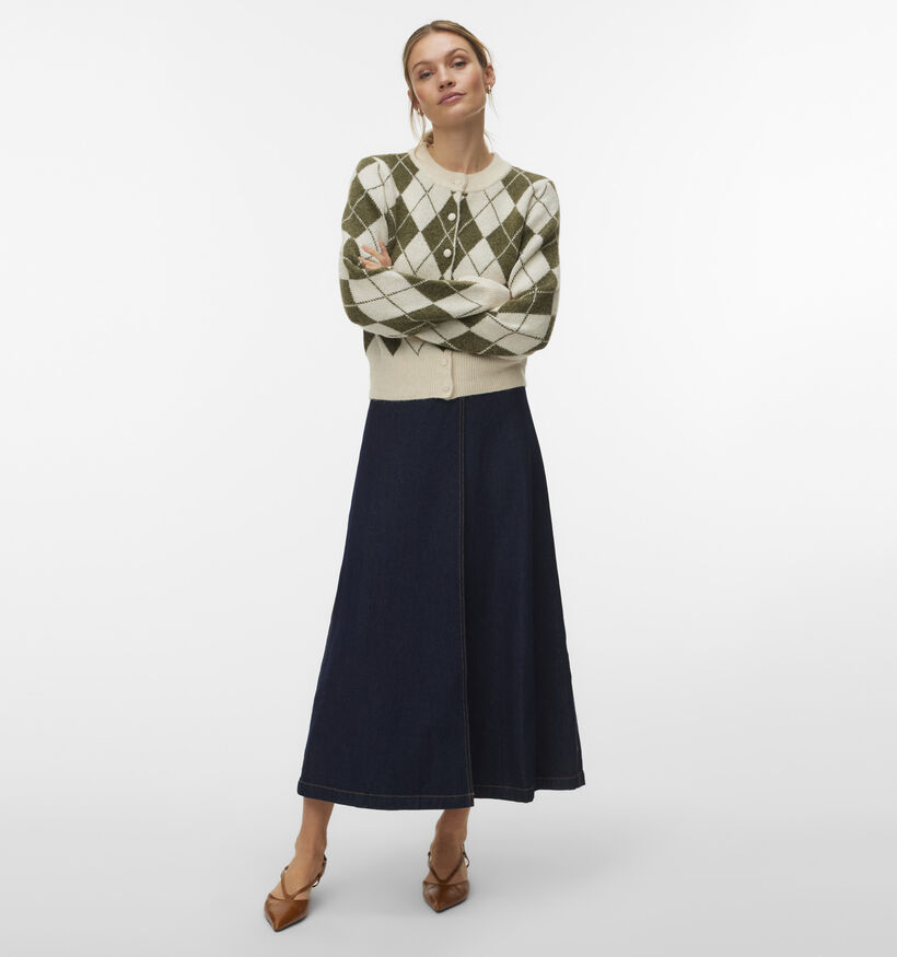 Vero Moda Halo Gilet en Beige/Vert pour femmes (377561)