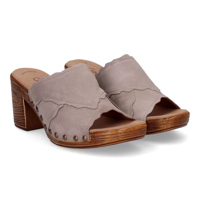 Gabor Best Fitting Mules en Taupe pour femmes (306152)