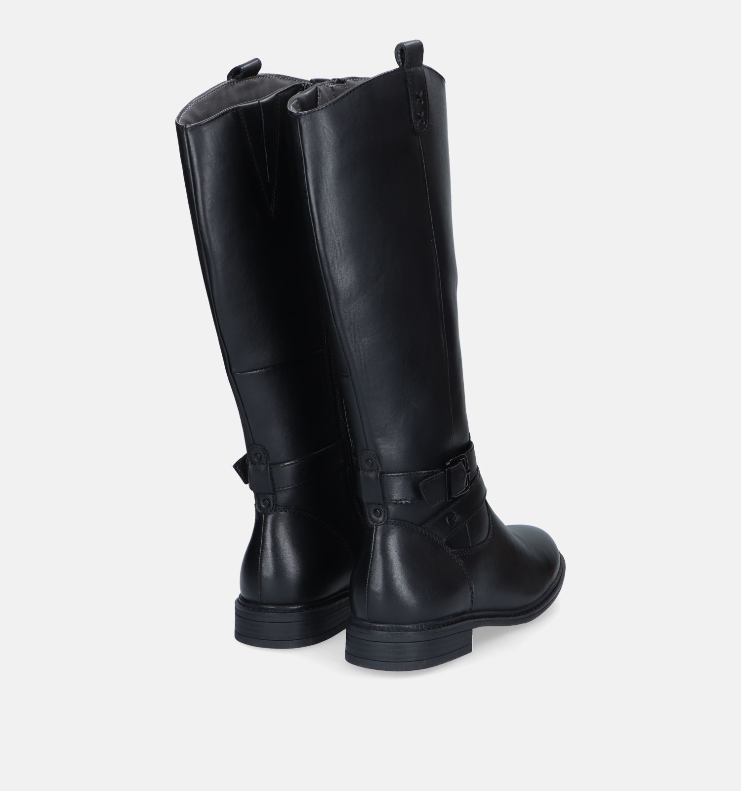 Zwarte platte laarzen outlet