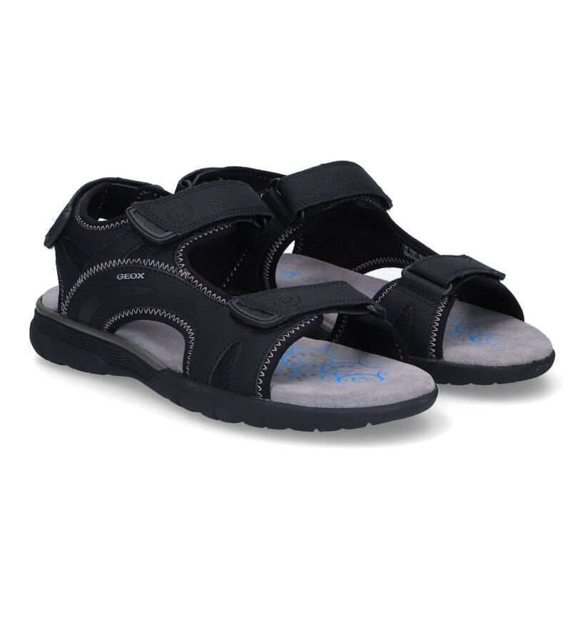 Geox Spherica Zwarte Sandalen in kunstleer (312920)