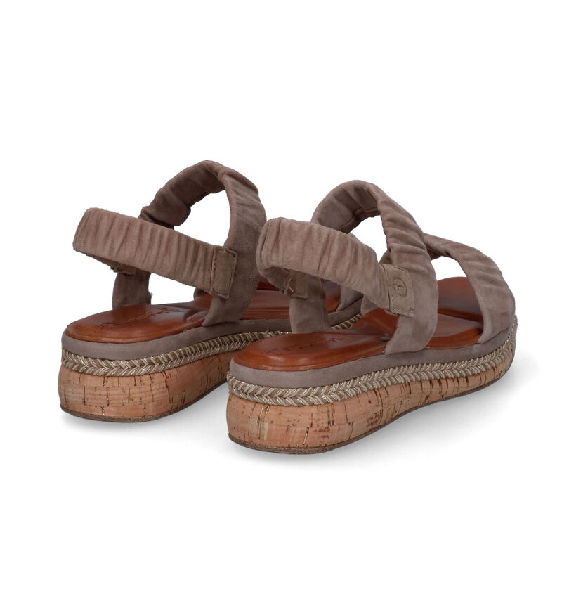 Tamaris Touch it Sandales en Taupe en daim (307596)