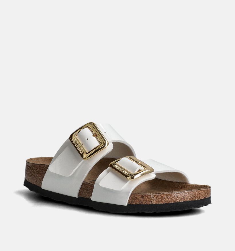 Birkenstock Sydney Cushion Buckle Witte Slippers voor dames (357603)