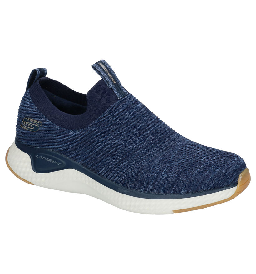 Skechers Baskets slip-on en Bleu foncé en textile (272822)