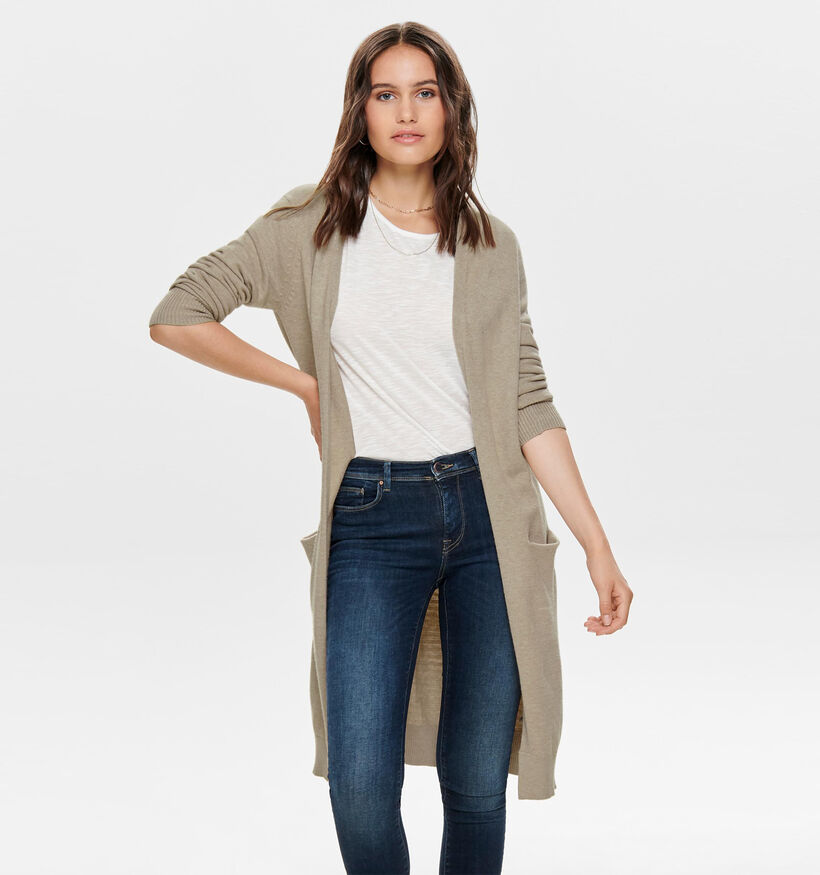 JDY Marco Beige Knit Lange Cardigan voor dames (331893)