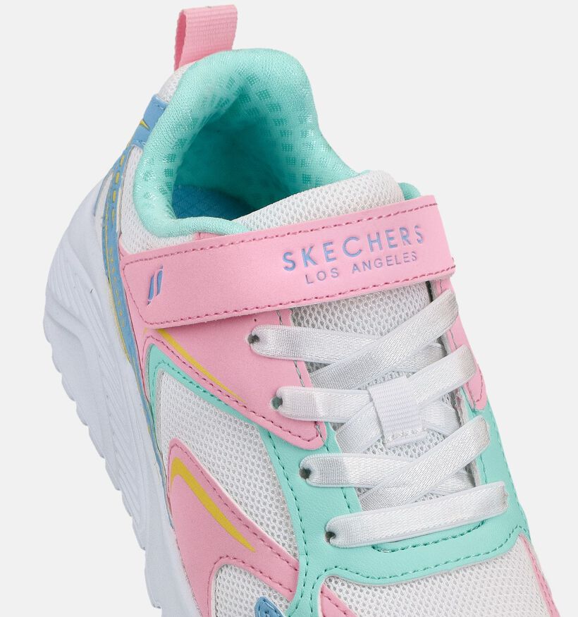 Skechers Uno Lite Baskets Colorblock en Blanc pour filles (367813) - pour semelles orthop&eacute;diques