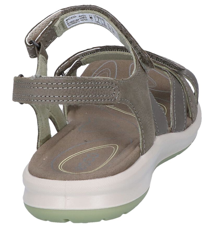 ECCO Sandales plates en Taupe en nubuck (246184)