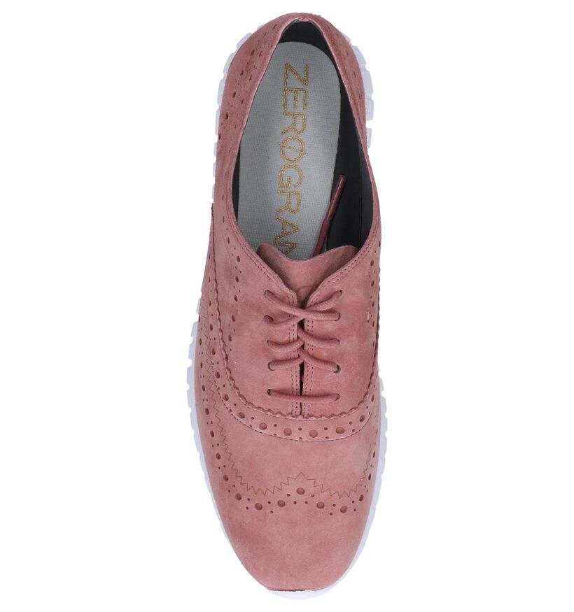 Grijze Oxford Veterschoenen Cole Haan Zerogrand in daim (240405)