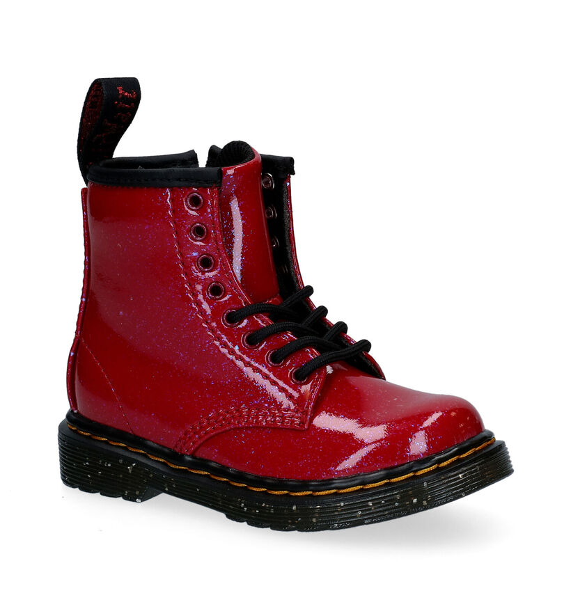 Dr. Martens Cosmic Glitter Bottines en Rouge pour filles (294392)