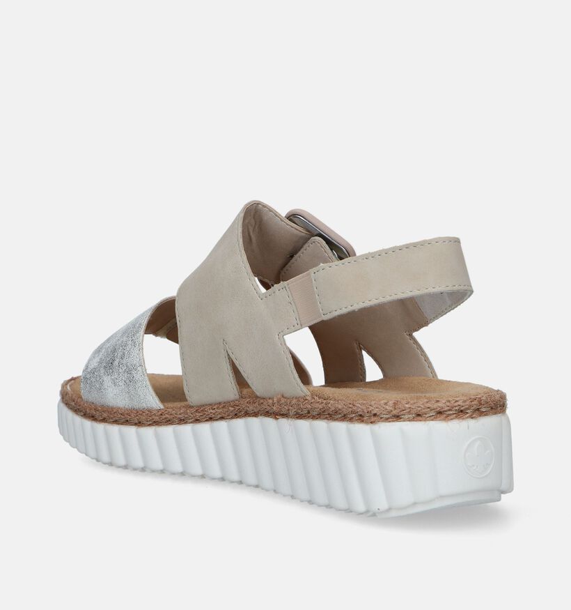 Rieker Sandales compensées en Beige pour femmes (354960)