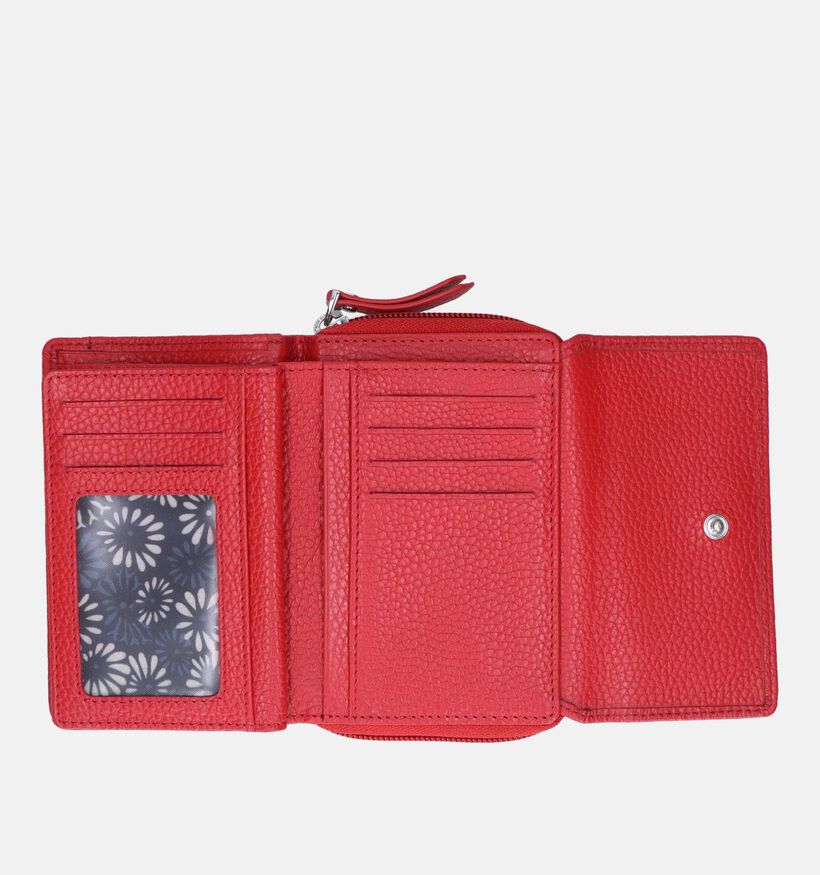 Euro-Leather Porte-monnaie zippé en Rouge pour femmes (353538)