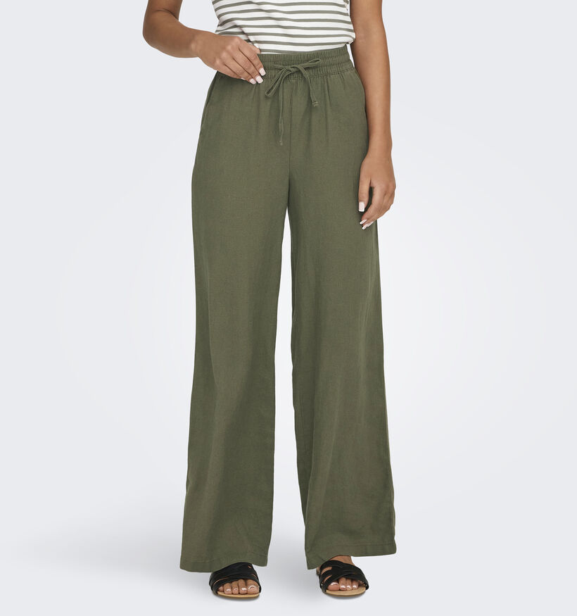 JDY Say Kaki Wijde linnen broek L32 voor dames (351348)