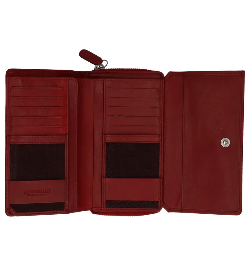 Rode Overslagportemonnee Euro-Leather in leer (220952)