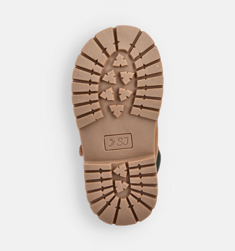SJ Cognac Hoge Velcroschoenen voor jongens, meisjes (363162) - geschikt voor steunzolen