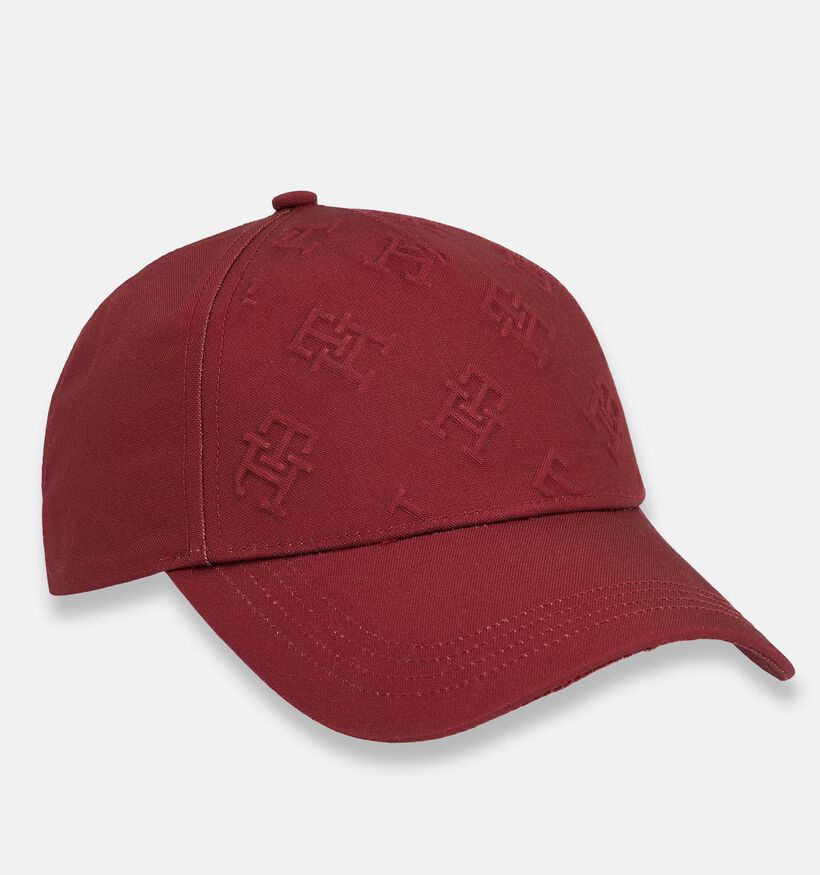 Tommy Hilfiger Monogram Debossed Casquette en Bordeaux pour femmes (342412)