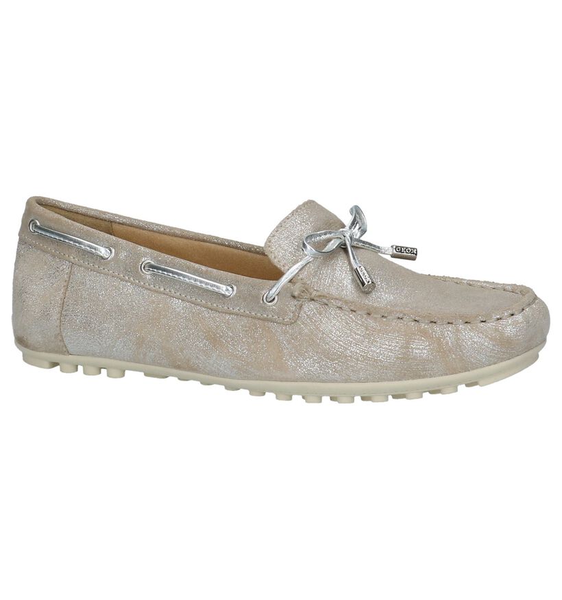 Geox Zwarte Metallic Mocassins in nubuck (220171)