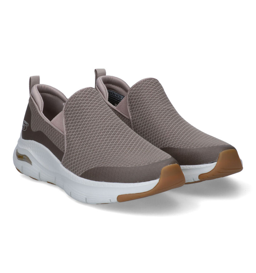 Skechers Arch Fit Taupe Slip-on Sneakers voor heren (318127)