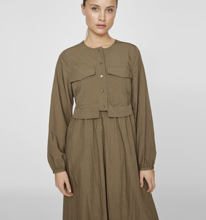 Vila Solina Robe longue en Vert khaki pour femmes (354079)