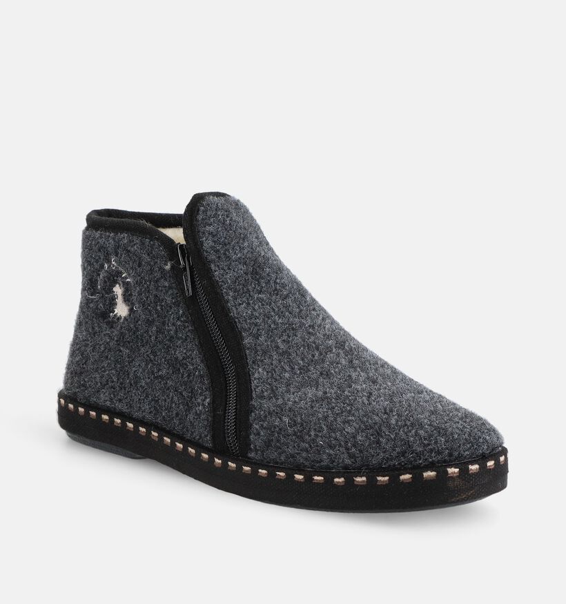 Hush Puppies Douvent Pantoufles ferm&eacute;es en Gris fonc&eacute; pour hommes (377913)