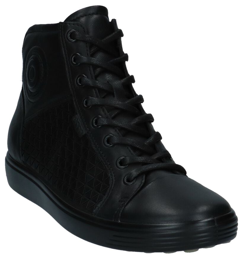 Zwarte Hoog Geklede Sneakers Ecco Soft, , pdp