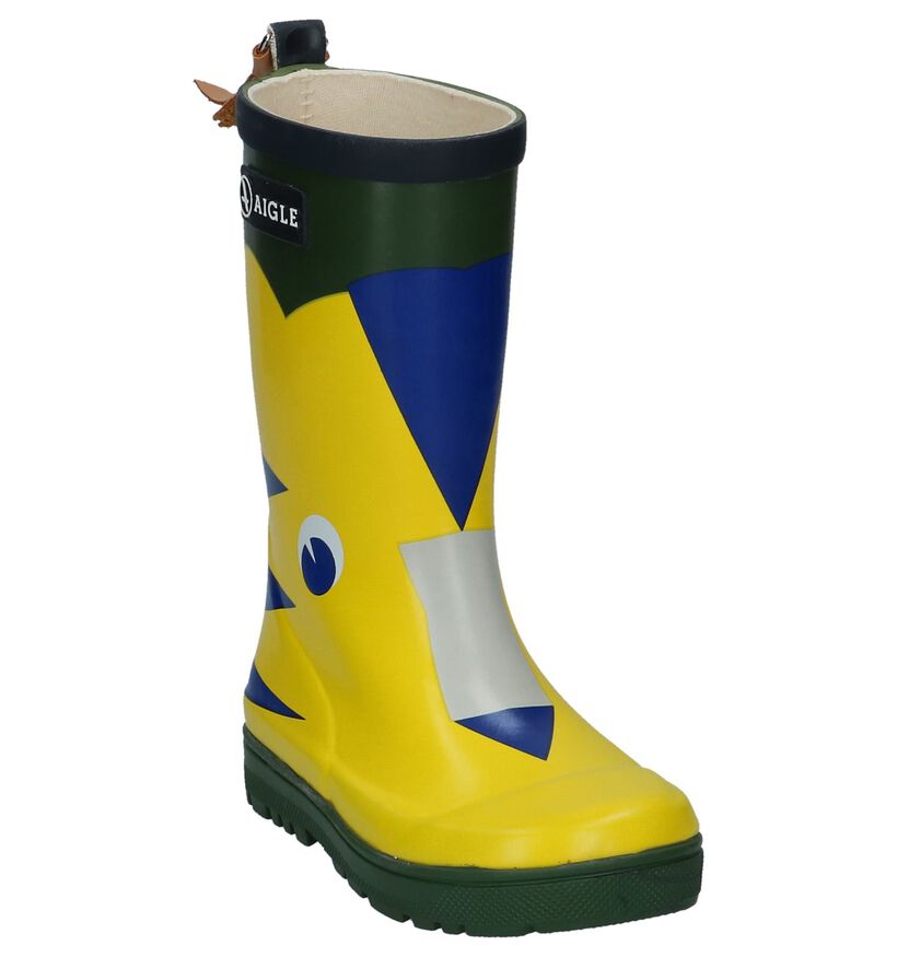 Aigle Woody Pop Fun Blauwe Regenlaarzen in rubber (236011)