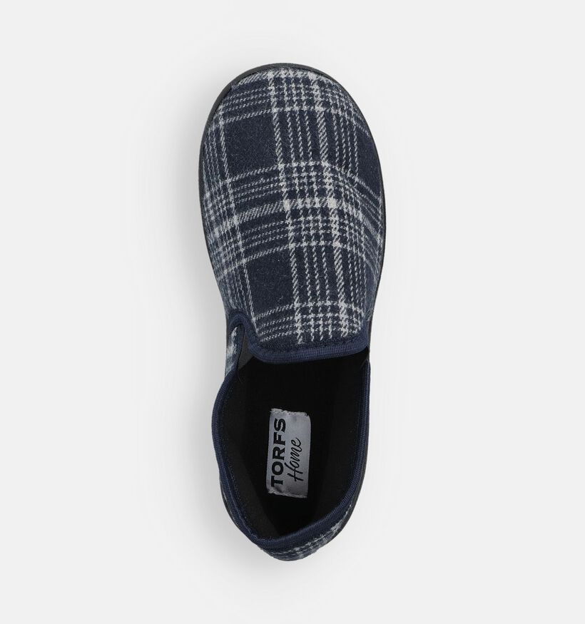 Torfs Home Blauwe Geruite Pantoffels voor heren (365851)