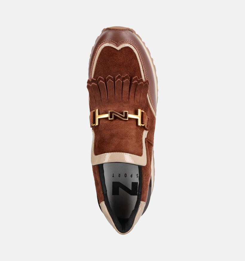 Nathan-Baume Donkerbruine Mocassins voor dames (380237) - geschikt voor steunzolen
