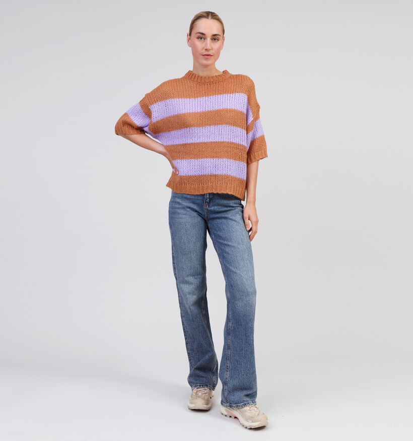 Expresso Paarse Gestreepte trui voor dames (351049)