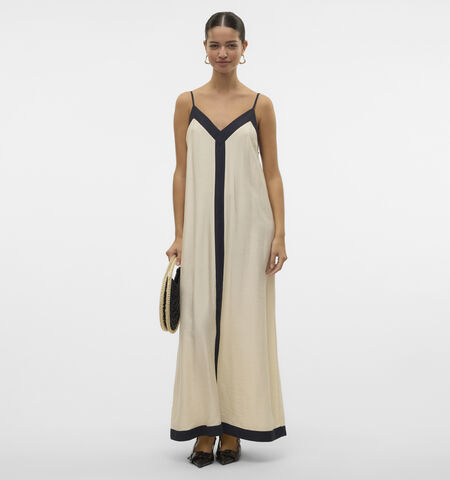 Lange jurk beige