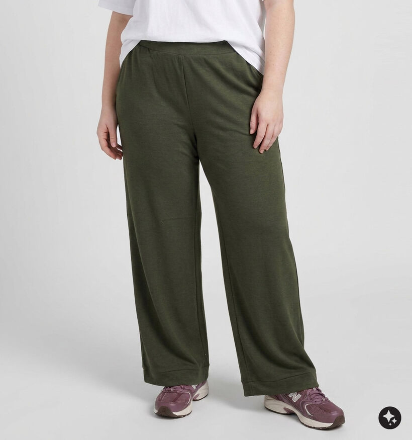 Vero Moda Curve Chali Donkergroene Geklede Broek voor dames (378133)