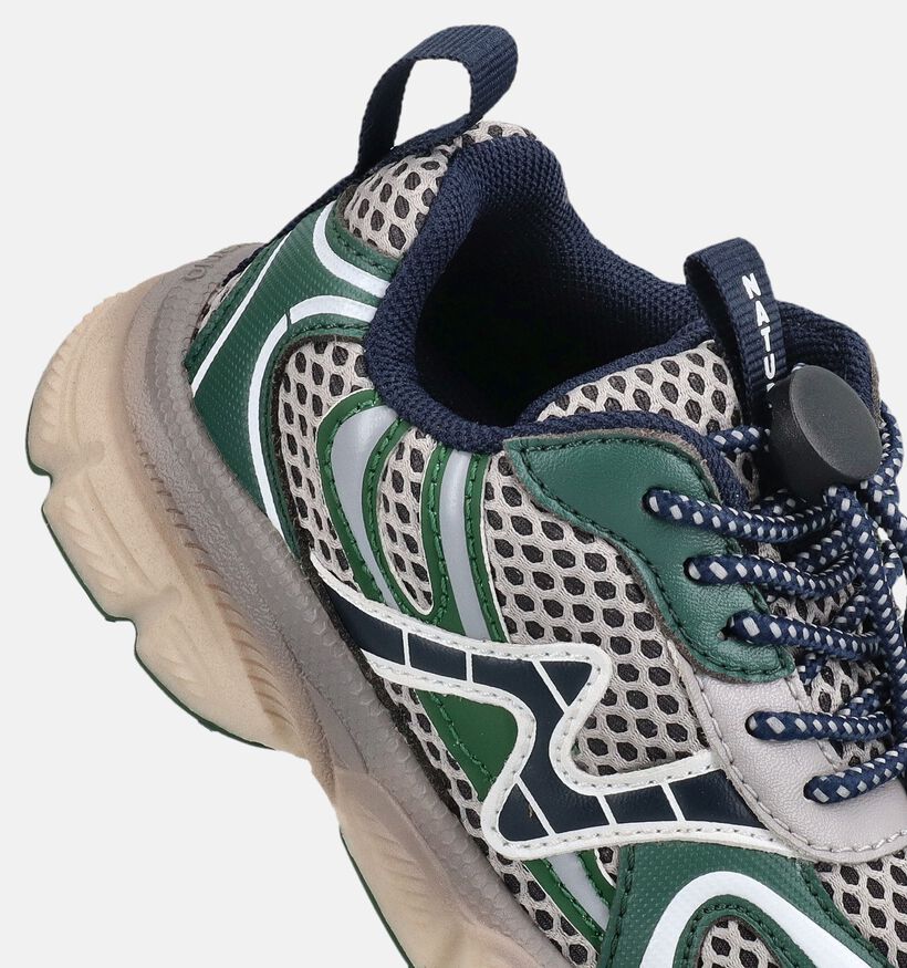Naturino Wave Baskets basses en Vert pour filles (380167) - pour semelles orthop&eacute;diques