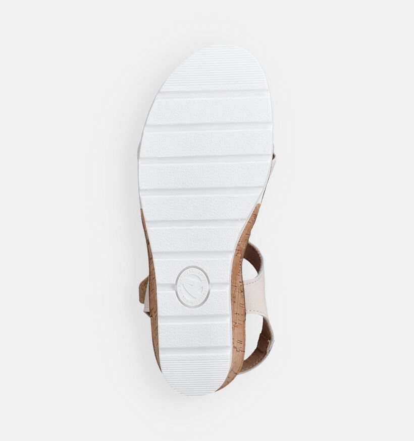 Solemade Klara 02 Ecru Sandales compens&eacute;es en Blanc pour femmes (371640) - pour semelles orthop&eacute;diques