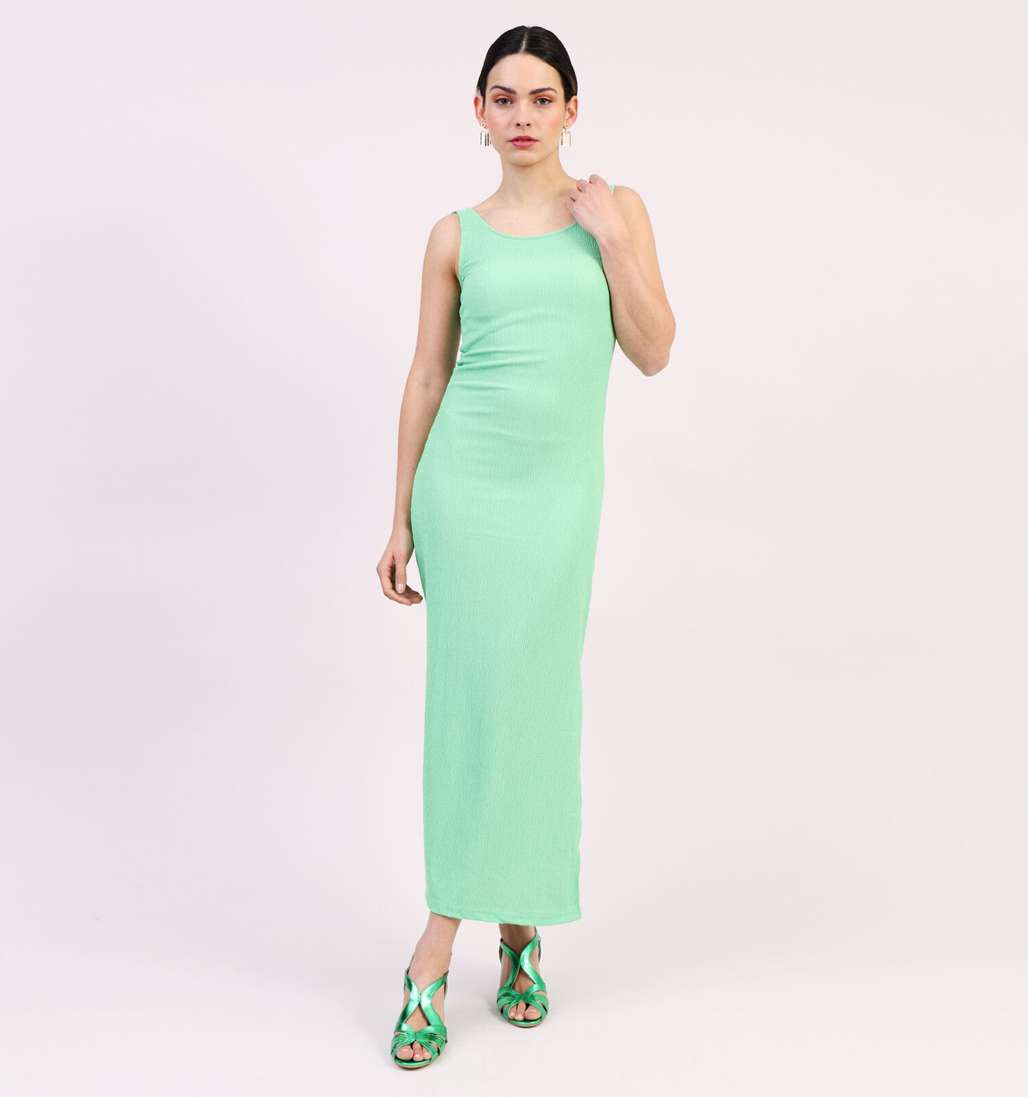 Pieces Luna Groene Maxi Jurk Dames Kleedjes Online op TORFS.BE