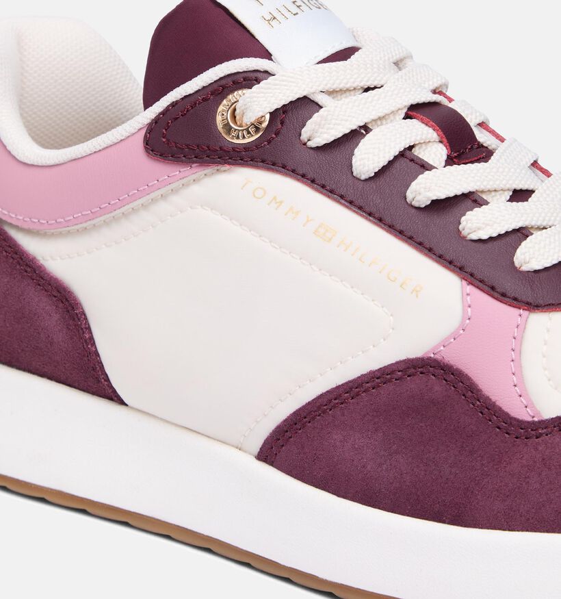 Tommy Hilfiger Material Runner Baskets en Beige/Bordeaux pour femmes (366173) - pour semelles orthopédiques