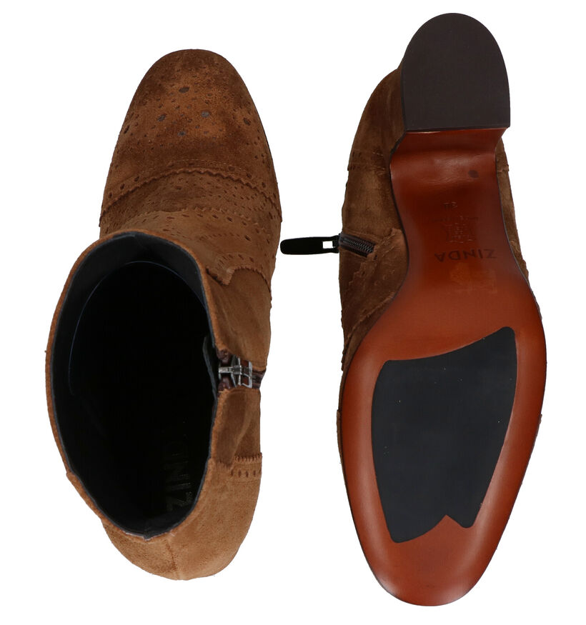 Zinda Bottillons à talons en Vert kaki en nubuck (283722)