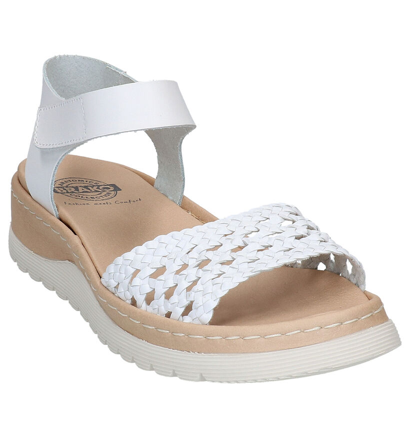 Brako Anatomics Sandales plates en Blanc en cuir (272886)