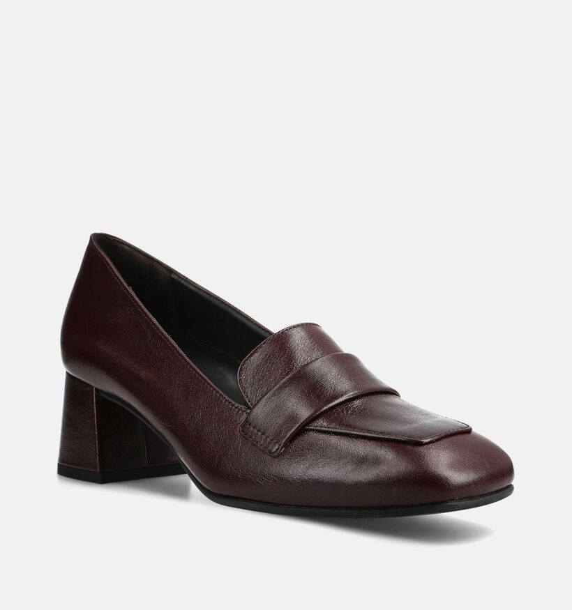 Paul Green Bordeaux Mocassins met Hak voor dames (379783)