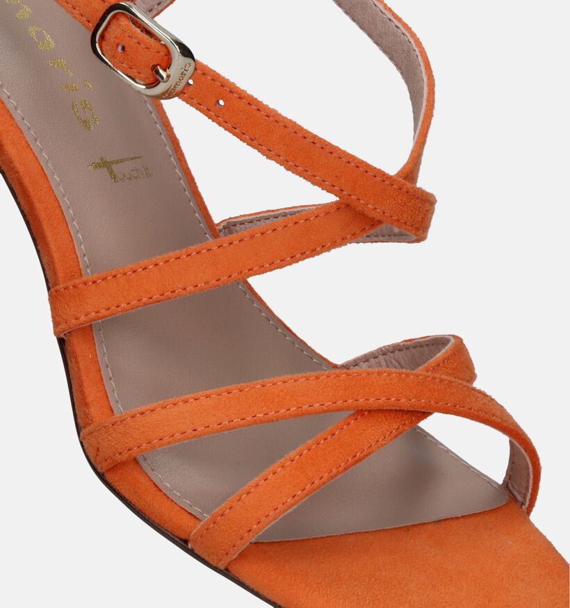 Tamaris Sandales avec talon carré en Orange pour femmes (338272)