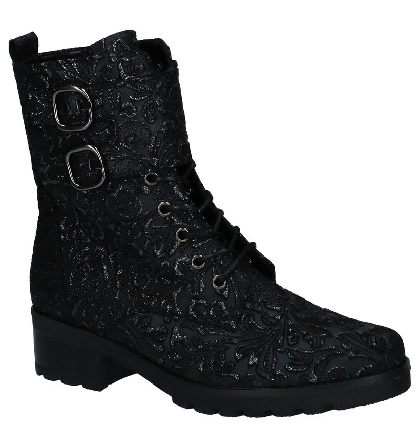 Zwarte Boots met Rits/Veter Gabor Comfort in leer (231183)