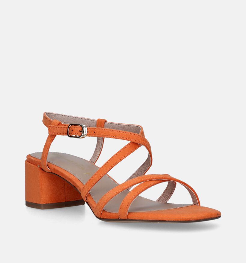 Tamaris Sandales avec talon carré en Orange pour femmes (338272)