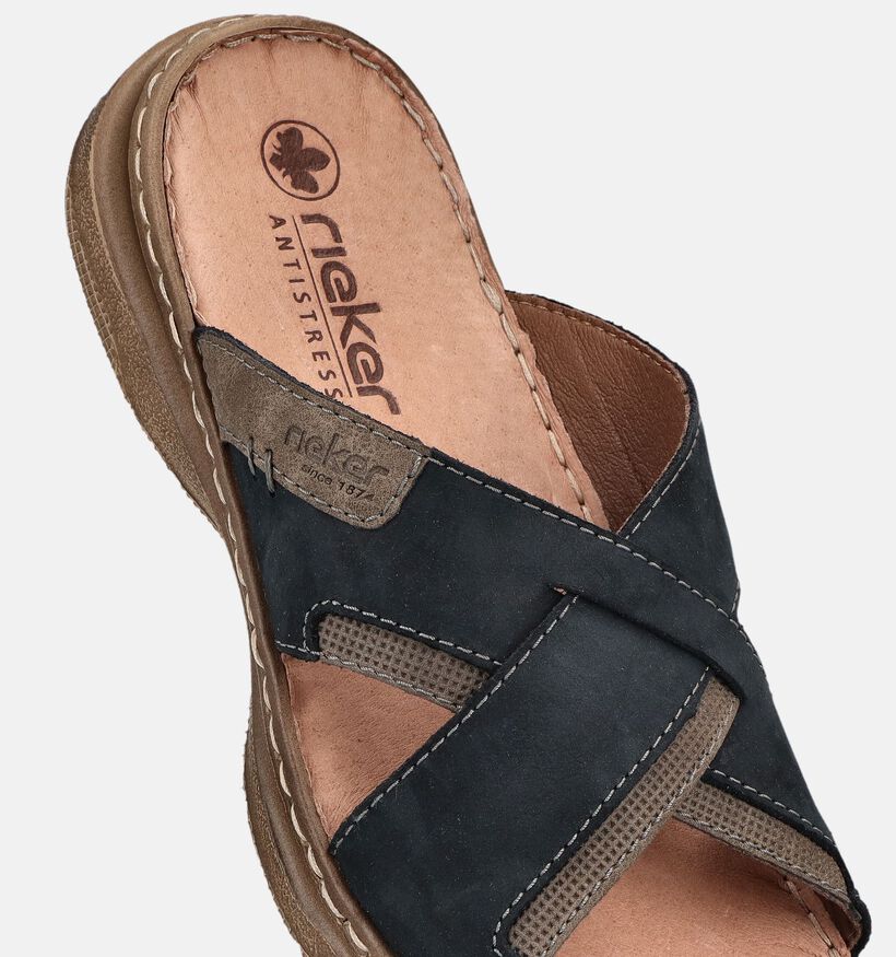 Rieker Nu-pieds en Bleu fonc&eacute; pour hommes (370506)