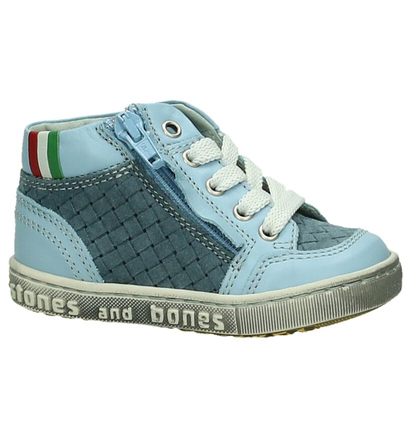 Stones and Bones Chaussures hautes en Bleu clair en cuir (190823)