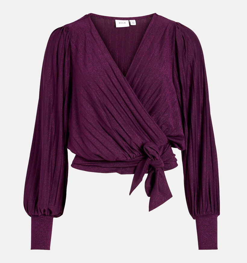 Vila Luxi Plissé Wrap Bordeaux Blouse voor dames (332524)