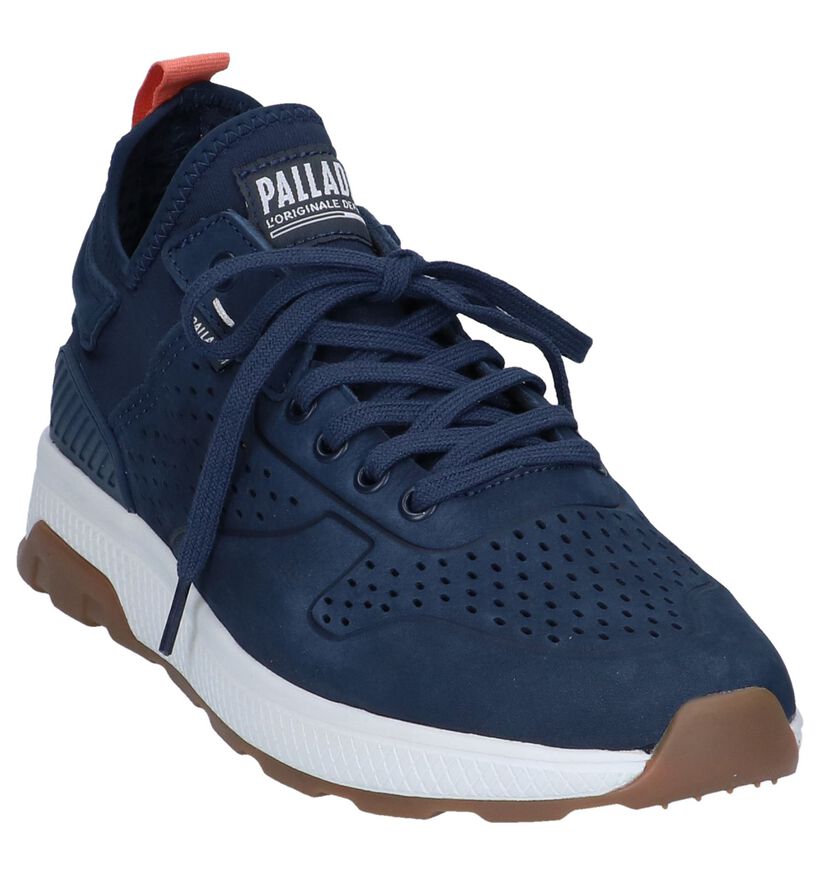 Donkerblauwe Slip-on Sneakers Palladium Axeon Native in stof (244066)