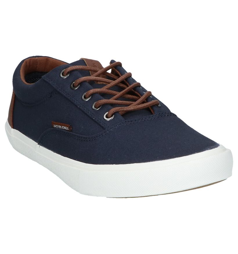 Jack & Jones Vision Mixed Blauwe Veterschoenen in stof (286410)