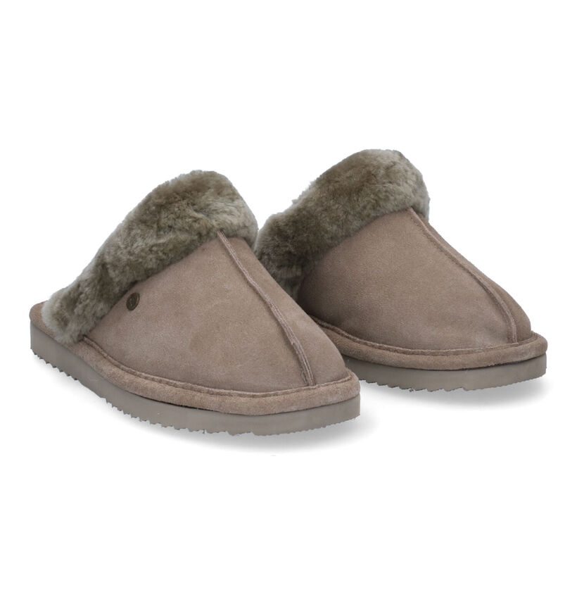Warmbat Lismore Pantoufles en laine en Brun pour femmes (329914)
